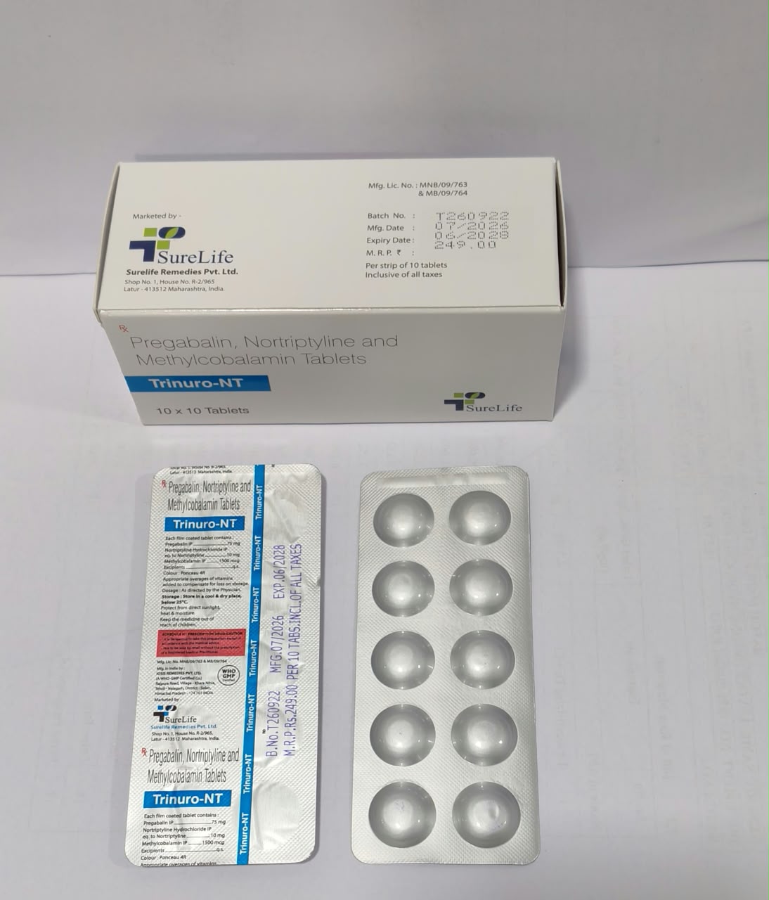 Trinuro-NT tablet packaging